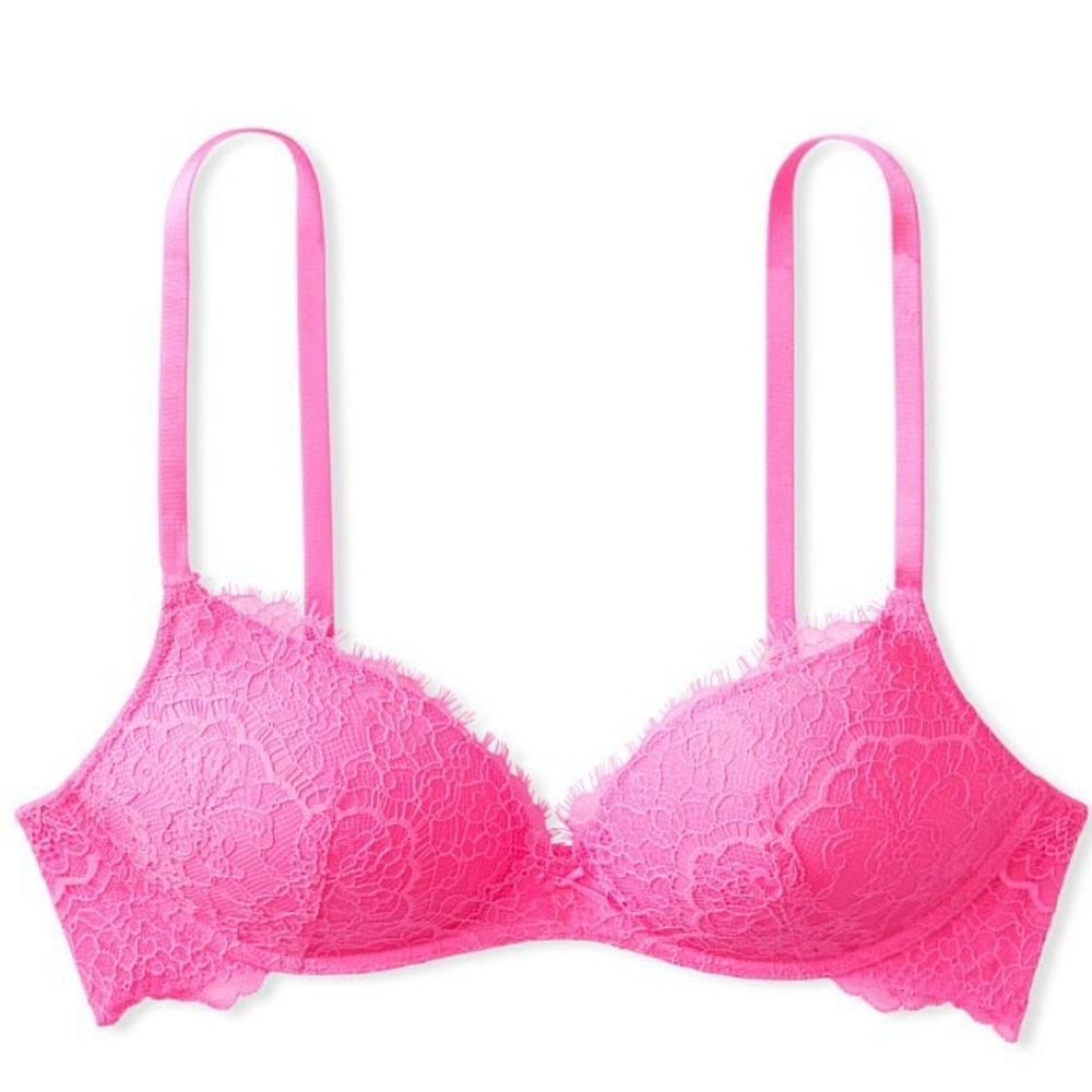 Sexy pink sorbet lace Victoria's Secret Bra size 36DD